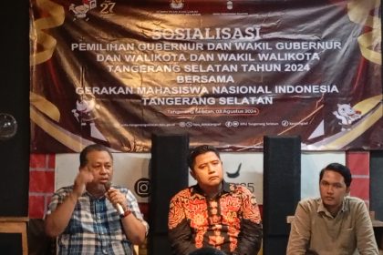 PANJI PRASETYO NARASUMBER SOSIALISASI PEMILIHAN GUBERNUR DAN WAKIL GUBERNUR BANTEN SERTA WALIKOTA DAN WAKIL WALIKOTA TANGERANG SELATAN 2024
